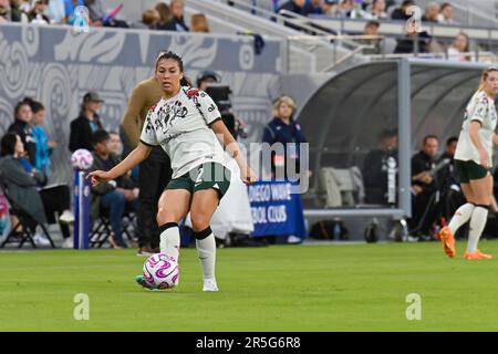 San Diego, Californie, États-Unis. 26th mai 2023. Le défenseur des Thorns de Portland Reyna Reyes (2) lors d'un match de football de la NWSL entre les Thorns de Portland et le FC Wave de San Diego au stade Snapdragon de San Diego, en Californie. Justin Fine/CSM/Alamy Live News Banque D'Images