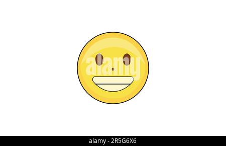 happy face smiley emoji isolé sur blanc Illustration de Vecteur