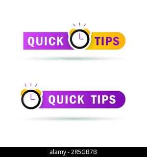 Autocollants de conseils rapides sur fond blanc Illustration de Vecteur