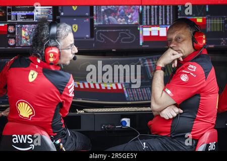 MEKIES Laurent (fra), directeur de course de la Scuderia Ferrari, portrait VASEUR Frederic (fra), directeur de l'équipe et directeur général de la Scuderia Ferrari, portrait pendant la Formule 1 AWS Gran Premio de Espana 2023, 7th tour du Championnat du monde de Formule 1 2023 de 2 juin à 4, 2023 sur le circuit de Barcelone-Catalunya, à Montmelo, Espagne - photo: DPPI/DPPI/LiveMedia Banque D'Images