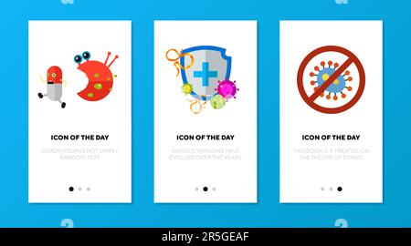 Jeu d'icônes de protection antibactérienne Illustration de Vecteur