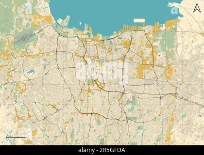 Carte vectorielle détaillée de Jakarta, Indonésie Illustration de Vecteur