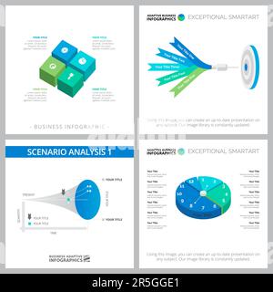 Collage de graphiques infographiques de marketing créatif Illustration de Vecteur