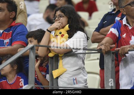 Fortaleza, (ce) 03/06/2023 - Campeonato Brasileiro / Fortaleza x Bahia -Torcedora do Fortaleza durante partida entre Fortaleza x Bahia disputada na A Banque D'Images