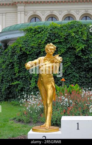 Johann Strauss d'Or, Johann Strauss Monument Parc de Vienne, Autriche, Vienne Banque D'Images