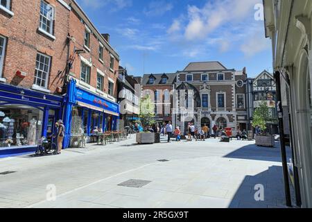 Sculpture appelée Darwin Gate entre Mardol Head, Claremont Street et Mardol dans le centre-ville, Shrewsbury, Shropshire, Angleterre, Royaume-Uni Banque D'Images