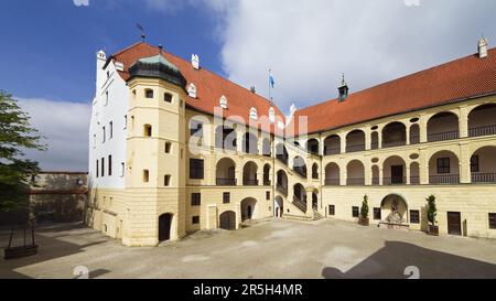 Cour intérieure, Château de Trausnitz, Landshut, Bavière, Allemagne Banque D'Images