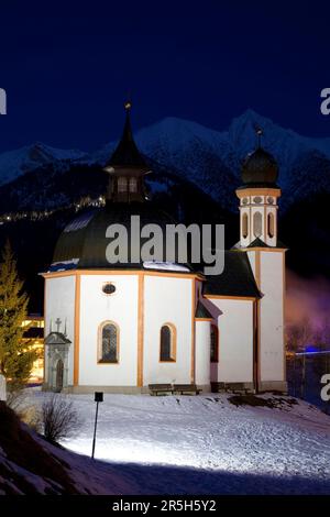 Seekirchl, Karwendel, Seefeld, Tyrol, Autriche, Église Sainte-Croix Banque D'Images