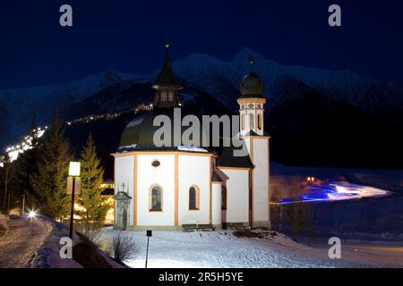 Seekirchl, Karwendel, Seefeld, Tyrol, Autriche, Église Sainte-Croix Banque D'Images