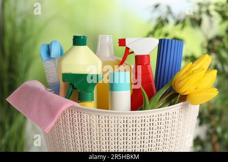 Panier de nettoyage en plastique, fournitures de nettoyage
