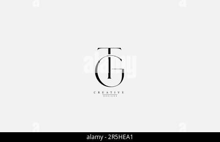 Lettres de l'alphabet initiales Monogram logo TG GT T G. Illustration de Vecteur