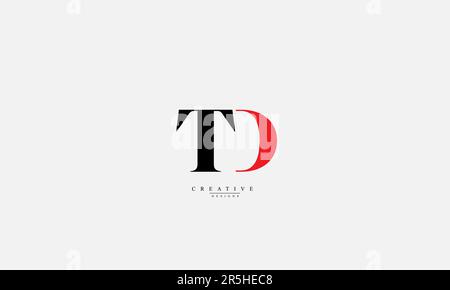 Lettres de l'alphabet initiales Monogram logo TD DT T D Illustration de Vecteur