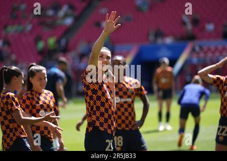 Eindhoven, pays-Bas, 3 juin 2023 : Ingrid Syrstad Engen ( 23 Barcelone ) lors du dernier match de football de la Ligue des champions des femmes de l'UEFA entre le FC Barcelone et le VFL Wolfsburg au stade Philips d'Eindhoven, pays-Bas. (Julia Kneissl / SPP) Banque D'Images