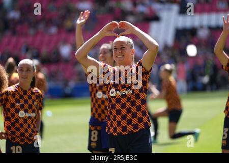 Eindhoven, pays-Bas, 3 juin 2023 : Ana Crnogorcevic ( 7 Barcelone ) lors du dernier match de football de la Ligue des champions des femmes de l'UEFA entre le FC Barcelone et la VFL Wolfsburg au stade Philips d'Eindhoven, pays-Bas. (Julia Kneissl / SPP) Banque D'Images