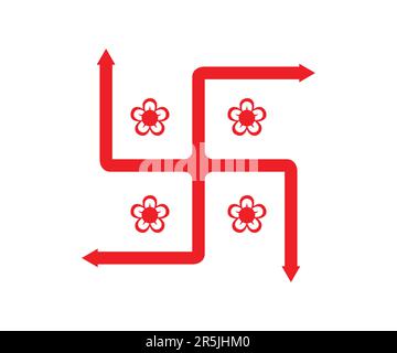 Modèle de vecteur de conception d'icône Swastik Illustration de Vecteur