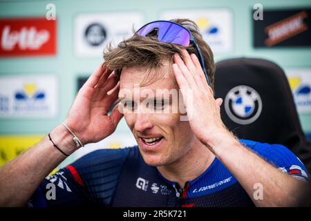 Bruxelles, Belgique. 04th juin 2023. Français Arnaud Demare de Groupama-FDJ célèbre après avoir remporté la course cycliste d'une journée de la Brussels Cycling Classic, 203, à 9 km de et à Bruxelles, dimanche 04 juin 2023. BELGA PHOTO JASPER JACOBS crédit: Belga News Agency/Alay Live News Banque D'Images