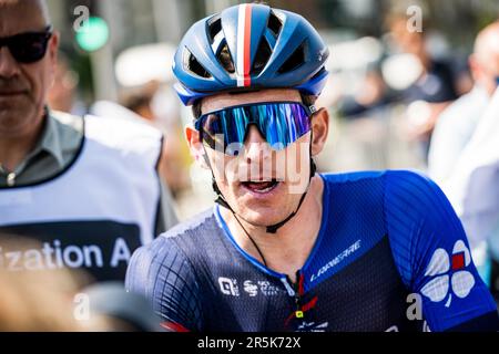 Bruxelles, Belgique. 04th juin 2023. Français Arnaud Demare de Groupama-FDJ célèbre après avoir remporté la course cycliste d'une journée de la Brussels Cycling Classic, 203, à 9 km de et à Bruxelles, dimanche 04 juin 2023. BELGA PHOTO JASPER JACOBS crédit: Belga News Agency/Alay Live News Banque D'Images