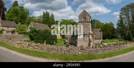 Eglise St Margare, Bagendon, dans le quartier Cotswold de Gloucestershire, Angleterre, Royaume-Uni Banque D'Images