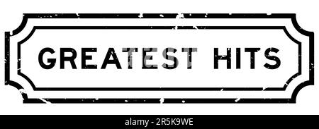 Grunge noir les plus grands hits mot caoutchouc sceau timbre sur fond blanc Illustration de Vecteur