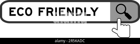 Recherchez la bannière en mot écologique avec l'icône de loupe remise sur fond blanc Illustration de Vecteur