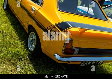 1972 Hillman Avenger Tiger. Rendez-vous en voiture classique à Hanley Farm, Chepstow. Banque D'Images