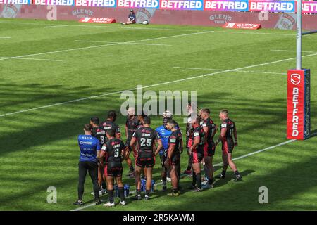 Newcastle, Royaume-Uni. 04th juin 2023. Les joueurs de Huddersfield Giants pendant le Magic Weekend Match St Helens vs Huddersfield Giants at St. James's Park, Newcastle, Royaume-Uni, 4th juin 2023 (photo de Gareth Evans/News Images) à Newcastle, Royaume-Uni, le 6/4/2023. (Photo de Gareth Evans/News Images/Sipa USA) Credit: SIPA USA/Alay Live News Banque D'Images