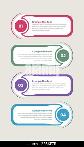 Présentation des processus métier étapes verticales infographie modèle de présentation avec numéro Illustration de Vecteur