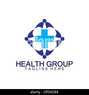 Communauté Santé soins de personnes logo concept signe icône symbole Design. Modèle de logo d'illustration vectorielle Illustration de Vecteur