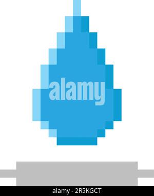 Icône goutte d'eau. Style pixel 8 bits Illustration de Vecteur