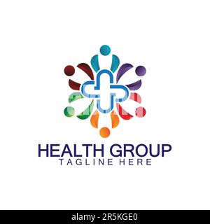 Communauté Santé soins de personnes logo concept signe icône symbole Design. Modèle de logo d'illustration vectorielle Illustration de Vecteur