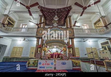 12 22 2014 Intirior Vintage de Gurudwara Sri Guru Singh Sabha Gaya,Bihar Inde Asie Banque D'Images