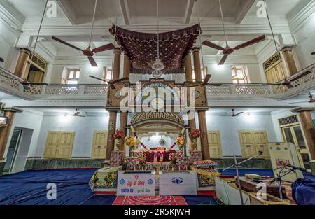 12 22 2014 Intirior Vintage de Gurudwara Sri Guru Singh Sabha Gaya,Bihar Inde Asie Banque D'Images