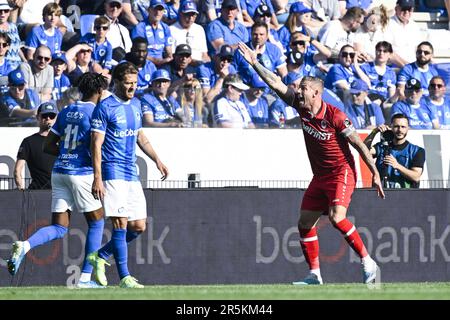 Genk, Belgique. 04th juin 2023. Toby Alderweireld d'Anvers photographié lors d'un match de football entre KRC Genk et Royal Antwerp FC, dimanche 04 juin 2023 à Genk, le dernier jour des matchs des champions de la première division du championnat belge de la « Jupiler Pro League » 2022-2023. BELGA PHOTO TOM GOYVAERTS crédit: Belga News Agency/Alay Live News Banque D'Images