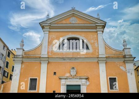 Corse, Ajaccio, la cathédrale colorée de notre-Dame de l'Assomption dans le centre historique Banque D'Images