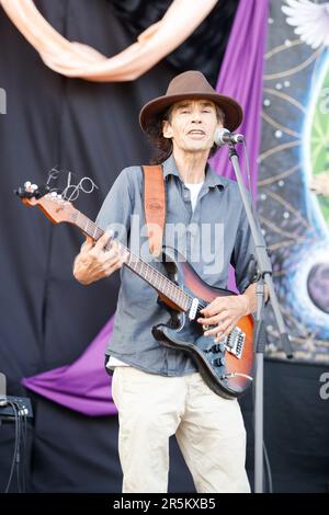 Cairns, Australie. 04th juin 2023. Le groupe de reggae Koahlition se produit à l'Eco Fiesta de Cairns, dans le parc Munro Martin. Organisé par le Conseil régional de Cairns, l'Eco Fiesta est un festival de l'environnement et de la durabilité qui a pour but de célébrer et de soutenir les forêts tropicales humides et la grande barrière de corail du Queensland, dans le nord. Des spectateurs et des groupes environnementaux se sont réunis dans le parc Munro Martin de Cairns pour des aliments locaux, des technologies vertes, des produits recyclés, de la musique live, des conférences et des ateliers. (Photo de Joshua Prieto/SOPA Images/Sipa USA) crédit: SIPA USA/Alay Live News Banque D'Images