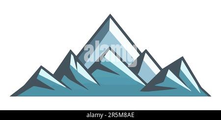 Image de montagne. Pics rocheux mignons et plats. Image de montagne. Illustration vectorielle Illustration de Vecteur