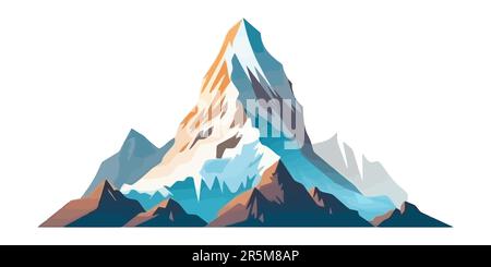 Image de montagne. Pics rocheux mignons et plats. Image de montagne. Illustration vectorielle Illustration de Vecteur