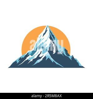 Image de montagne. Pics rocheux mignons et plats. Image de montagne. Illustration vectorielle Illustration de Vecteur