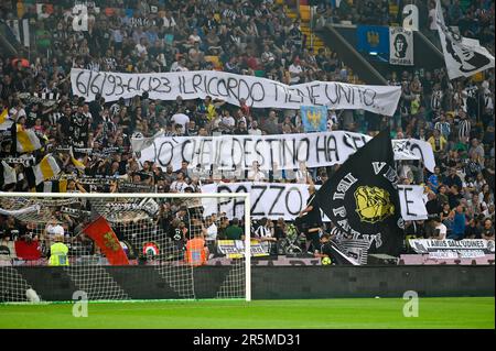 Udine, Italie. 04th juin 2023. Friuli - stade Dacia Arena, Udine, Italie, 04 juin 2023, Udinese Calcio Supporters pendant Udinese Calcio vs Juventus FC - italian soccer série A Match Credit: Live Media Publishing Group/Alay Live News Banque D'Images