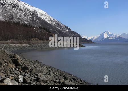 Bras Turnagain sans nuages Banque D'Images