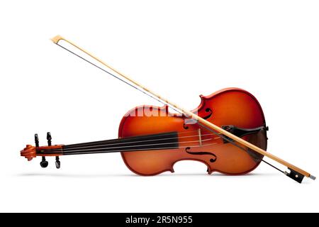 Violon sur fond blanc Banque D'Images