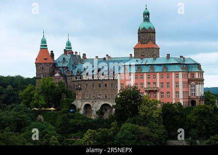 Château de Ksiaz Waldenburg, Basse-Silésie, Walbrych, Pologne Banque D'Images