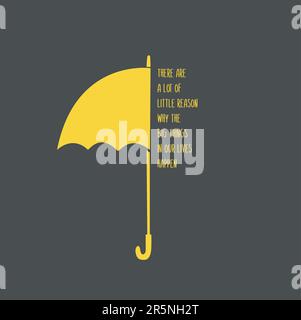 Illustration jaune à demi-parapluie avec espace de texte pour les publications sur les réseaux sociaux Illustration de Vecteur