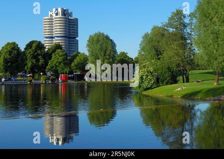 Munich, siège de BMW, parc olympique, parc Olympia, Bavière, Allemagne Banque D'Images