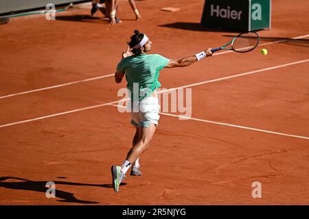 Lorenzo Musetti d'Italie lors de l'Open de France, grand tournoi de tennis de Slam sur 4 juin 2023 au stade Roland Garros à Paris, France. Banque D'Images