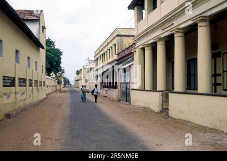 King Street dans Tranquebar colonie danoise en Inde de 1620-1845, Tarangambadi, Tamil Nadu, Inde du Sud, Inde, Asie Banque D'Images