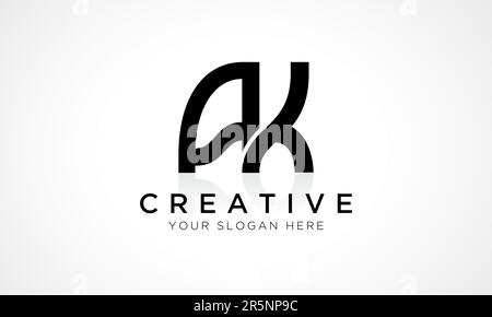 Modèle de scénario de logo lettre AK. Lettre initiale de l'alphabet logo AK Design avec brillant Reflection Business Illustration. Illustration de Vecteur