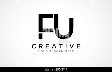 MODÈLE FU Letter logo Design Vector. Lettre initiale de l'alphabet logo FU avec illustration professionnelle brillante Reflection. Illustration de Vecteur