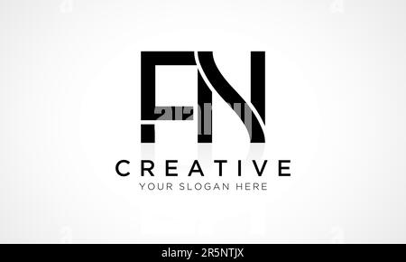 FN modèle vectoriel de logo lettre. Lettre initiale de l'alphabet logo FN Design avec brillant Reflection Business Illustration. Illustration de Vecteur