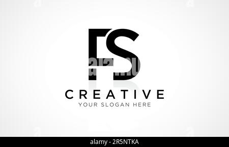 Modèle vectoriel de conception de logo lettre FS. Lettre initiale de l'alphabet logo FS avec illustration professionnelle brillante Reflection. Illustration de Vecteur
